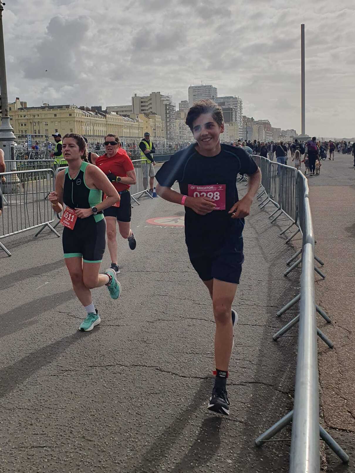 Tom running at the Brighton Triathlon